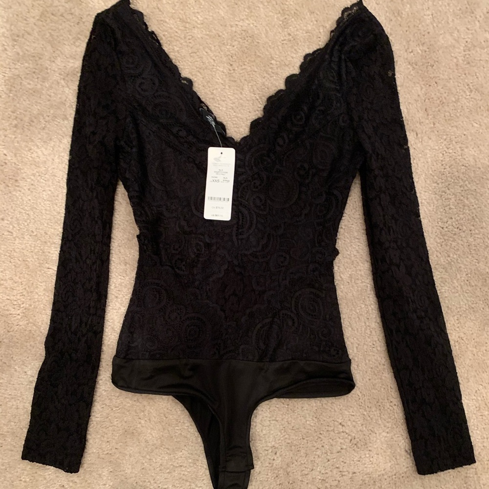 Bebe Black Lace Bodysuit - Size XXS - Brand New